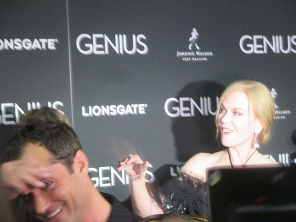 Nicole Kidman haunts Jude Law as he speaks on John Logan's script for Michael Grandage's Genius